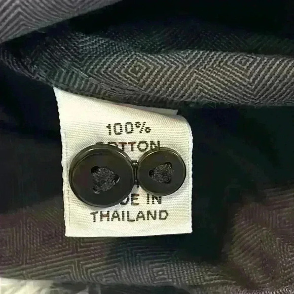 Rockin’ Sartorial Gray 100% Cotton Casual Button Down Shirt 16.5 L - Picture 6 of 7